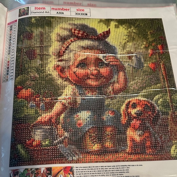 Diamond Art Kit Charming Grandma and her Puppy on A Hot Summer Day A30A - Picture 1 of 11